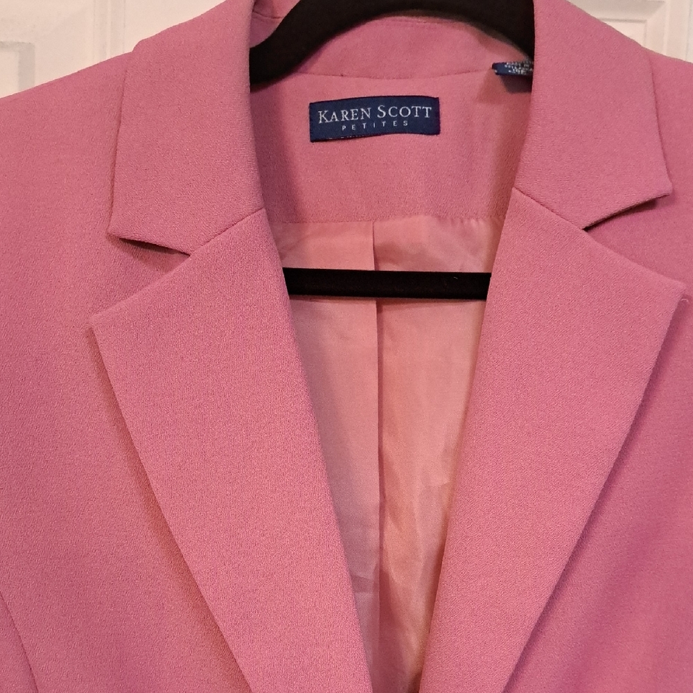Karen Scott Women's Blush Pink Suit Jacket